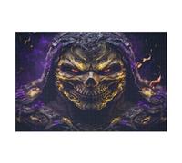 Skeleton on Fire Jigsaw Puzzles for Kids 1000 Pieces 3d Wooden Puzzle Decompression Game for Adults Women Girl Educational Game Toys （75×50cm）