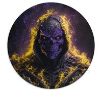 Skeleton on Fire Puzzles 1000 Pieces for Adults Round Jigsaw Puzzle 1000 Pieces Adult Game Gift Family Interactive Game Brain Challenge Gift 67.5x67.5cm