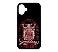 Skeleton On Fire Riding Motorcycle Bikers and Cycle Lovers Case for iPhone 16 Plus