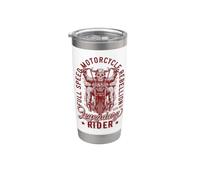 Skeleton On Fire Riding Motorcycle Bikers and Cycle Lovers Stainless Steel Insulated Tumbler