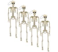Skeleton Ornament House Haunted Hanging Plastic Halloween 4pcs