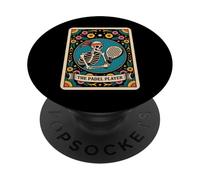 Skeleton Padel Player Tarot Card Funny Padel Sport PopSockets Adhesive PopGrip