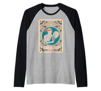 Skeleton Padel Player Tarot Card Funny Padel Sport Raglan Baseball Tee