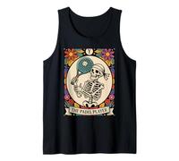 Skeleton Padel Player Tarot Card Funny Padel Sport Tank Top