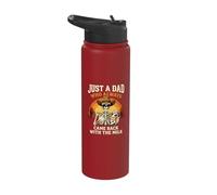 Skeleton Papa Just A Dad Who Always Came Back with The Milk Stainless Steel Insulated Water Bottle