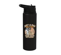 Skeleton Papa Just A Dad Who Always Came Back with The Milk Stainless Steel Insulated Water Bottle
