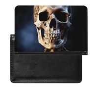 Skeleton Passport Holder with 3 Card Slots, Portable PU Leather Travel Wallet, Slim Protective Cover for Passport, ID, Credit Cards