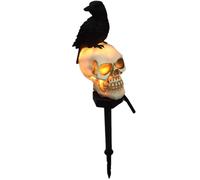 Skeleton Path Lights - Spooky Garden Lamps, Creepy Halloween Raven Decor | Backyard Yard