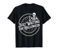Skeleton Peace Sign Just Waiting for Halloween T-Shirt