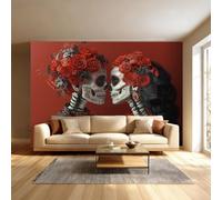 Skeleton Photo Wallpaper Dark Aesthetics 3D Wall Murals 150 x 105 cm | Peel and Stick Photo Wallpaper, Waterproof Large Photo Wallpaper for Living Room Bedroom Dormitory Hotel TV Background Wall