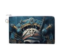 Skeleton Pirate Coin Purses with Zipper, Personalized Zero Wallet for Shopping, Small Makeup Pouches Bag for Travel, Card Organizer Case, Portable Canvas Change Purses