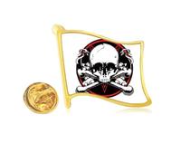 Skeleton Pirate Decoration Pattern Golden Metal Flag Lapel Pin Badge