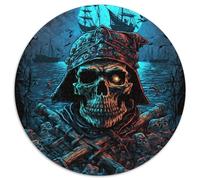 Skeleton Pirate JigsawPuzzle 1000 Pieces for Adults Cardboard Jigsaw Challenging Brain Teaser for Teenagers, Family Game Night Fun 67.5x67.5cm