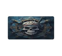 Skeleton Pirate Mouse Pad Non-Slip Large,Desk Mat Easy Clean 23.6" X 11.8",Desk Pad for Mouse, Writing Desk, Office, Home, Laptop