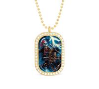 Skeleton Pirate Ocean Storm Funny Pendant Necklace for Women Personalized Fashion Jewelry Diamond Necklaces for Wedding Birthday Gold Silver