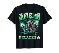 Skeleton Pirates Blazing Ghost Twin Guns Undead Fury T-Shirt