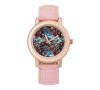 Skeleton Pirates Women's Wrist Watch Fashion Wristwatches with Pink Strap Gifts for Women Mother Wife Birthday