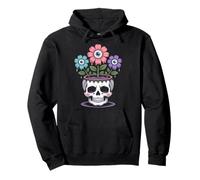 Skeleton Planter Pastel Goth Halloween Pullover Hoodie