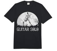 Skeleton Playing Electric Guitar Solo in Moonlit Graveyard Comfort Colors Adult Heavyweight T-Shirt