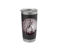Skeleton Playing Electric Guitar Solo in Moonlit Graveyard Stainless Steel Insulated Tumbler