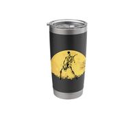 Skeleton Playing Electric Guitar Solo in Moonlit Graveyard Stainless Steel Insulated Tumbler
