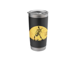 Skeleton Playing Electric Guitar Solo in Moonlit Graveyard Stainless Steel Insulated Tumbler