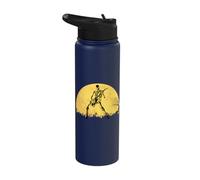 Skeleton Playing Electric Guitar Solo in Moonlit Graveyard Stainless Steel Insulated Water Bottle