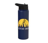 Skeleton Playing Electric Guitar Solo in Moonlit Graveyard Stainless Steel Insulated Water Bottle