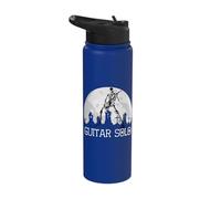 Skeleton Playing Electric Guitar Solo in Moonlit Graveyard Stainless Steel Insulated Water Bottle