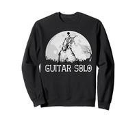 Skeleton Playing Electric Guitar Solo in Moonlit Graveyard Sweatshirt