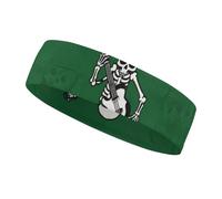 Skeleton Playing Guitar Headbands for Women & Men Sports Headband, Fits All Head Sizes, Ultra Absorbent & Non-Slip Sweatband for Running, Yoga, Gym