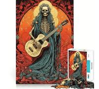 Skeleton Playing Guitar Jigsaw Puzzles 1000 Pieces for Teenagers Memory Upgrade Relaxing Fun Sharp Cut Art Collection Piece 38x52cm