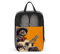 Skeleton Playing Guitar Shoe Bag for Travel Daily Use Anti-dust Storage Carrier Golf Shoe Pouch