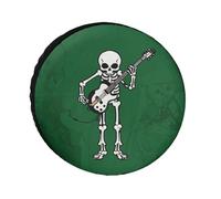 Skeleton Playing Guitar Spare Tire Cover, 32inch Oxford Wheel Protector Travel Accessories, Waterproof Dustproof Wheel Tire Covers for RV Jeep SUV Camper Truck