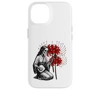 Skeleton playing Shamisen Red higan flower music Case for iPhone 14