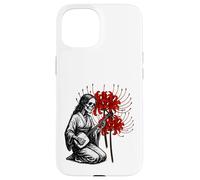 Skeleton playing Shamisen Red higan flower music Case for iPhone 15