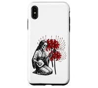 Skeleton playing Shamisen Red higan flower music Case for iPhone XS Max