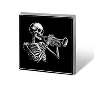 Skeleton Playing Trumpet Custom Brooch Pin Lapel Pins Tie Suit Dress Accessories Wedding Birthday for Men Women