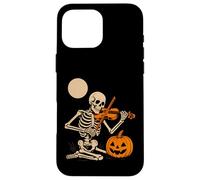 Skeleton Playing Violin Case for iPhone 16 Pro Max