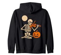 Skeleton Playing Violin Zip Hoodie