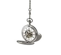 Skeleton Pocket Watch 45mm White