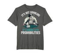 Skeleton Poker Player It's Not Gambling Aces Cards Funny Men T-Shirt, Men's Big and Tall, Asphalt Grey, 2X Tall