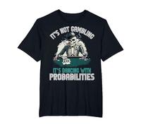 Skeleton Poker Player It's Not Gambling Aces Cards Funny Men T-Shirt, Men's Big and Tall, Black, 6X Tall