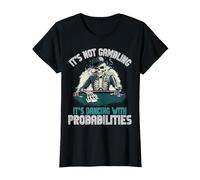 Skeleton Poker Player It's Not Gambling Aces Cards Funny Men T-Shirt, Women, Black, Small