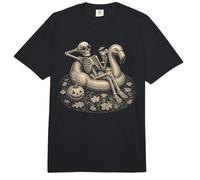 Skeleton Pool Float Pool Boy Autumn Leaves Comfort Colors Adult Heavyweight T-Shirt