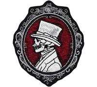 Skeleton Portrait sew on Patch - Premium embroidred Patch Halloween Decoration Dia de Los Muertos - Victorian Gentelman Skull Patch to Iron on for All Fabrics 65X80 mm