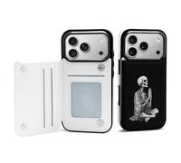 Skeleton Praying Hands Phone Case Compatible with iPhone 17/17 Air/17 Pro/17 Pro Max Flip Protective Cover with Card Holder