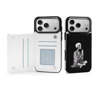 Skeleton Praying Hands Phone Case Compatible with iPhone 17/17 Air/17 Pro/17 Pro Max Flip Protective Cover with Card Holder