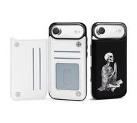 Skeleton Praying Hands Phone Case Compatible with iPhone 17/17 Air/17 Pro/17 Pro Max Flip Protective Cover with Card Holder