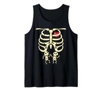 Skeleton Pregnancy Announcement Twins Xray Funny Halloween Tank Top